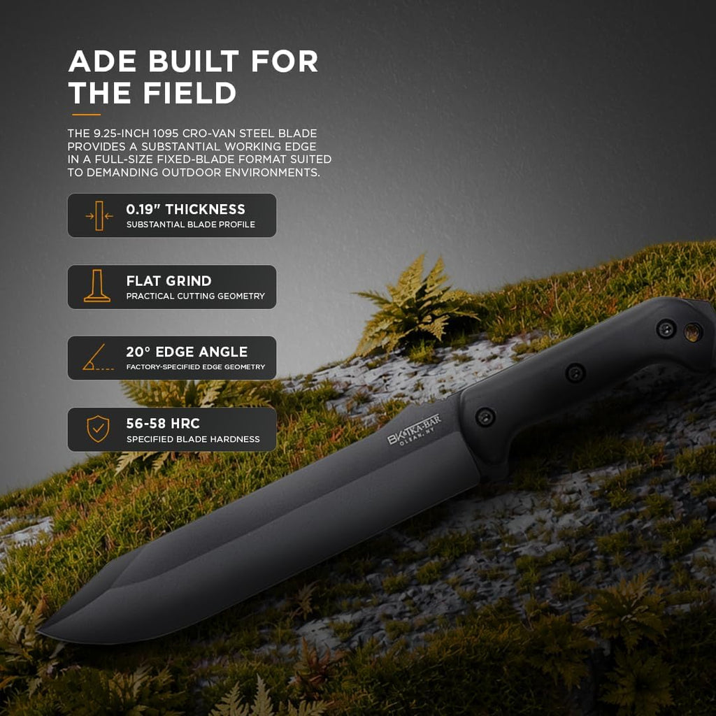 Ka-Bar Becker BK9 Combat Bowie Fixed Blade Knife, Black
