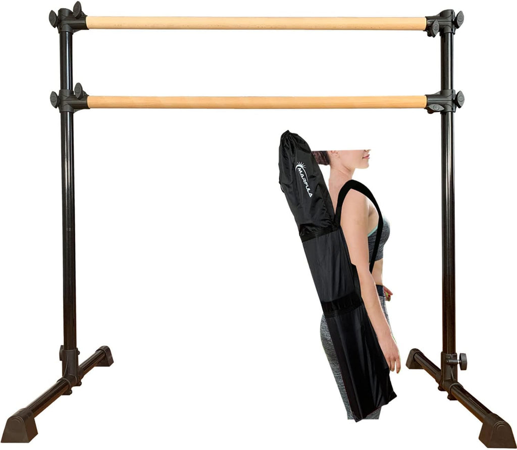 MARFULA 4Ft Portable Wood Ballet Barre Ballet Bar Dance Bar with Carry Bag