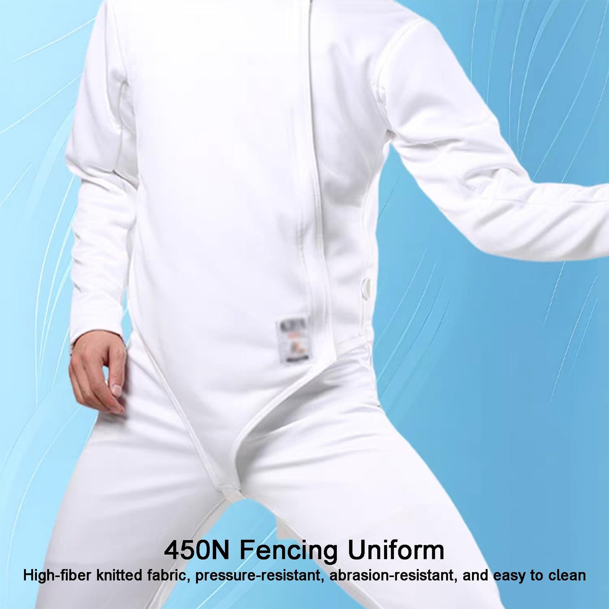 450N Fencing Sport Uniform Suit, Fencing Gear, Durable and Comfortable, High Fit, for Foil, Epee, Saber, Right Hand