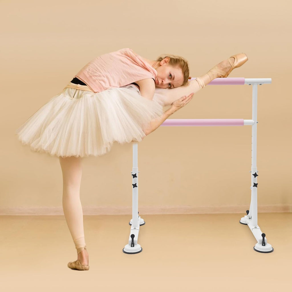Freestanding Ballet Barre | Height Adjustable Ballet Bar | Double Ballet Stretch Dance Bar | Ballet Stretch Dance Bar for Kids Adult | with Non-Slip Rubber Pads | 33.07-43.31in Adjustable Height
