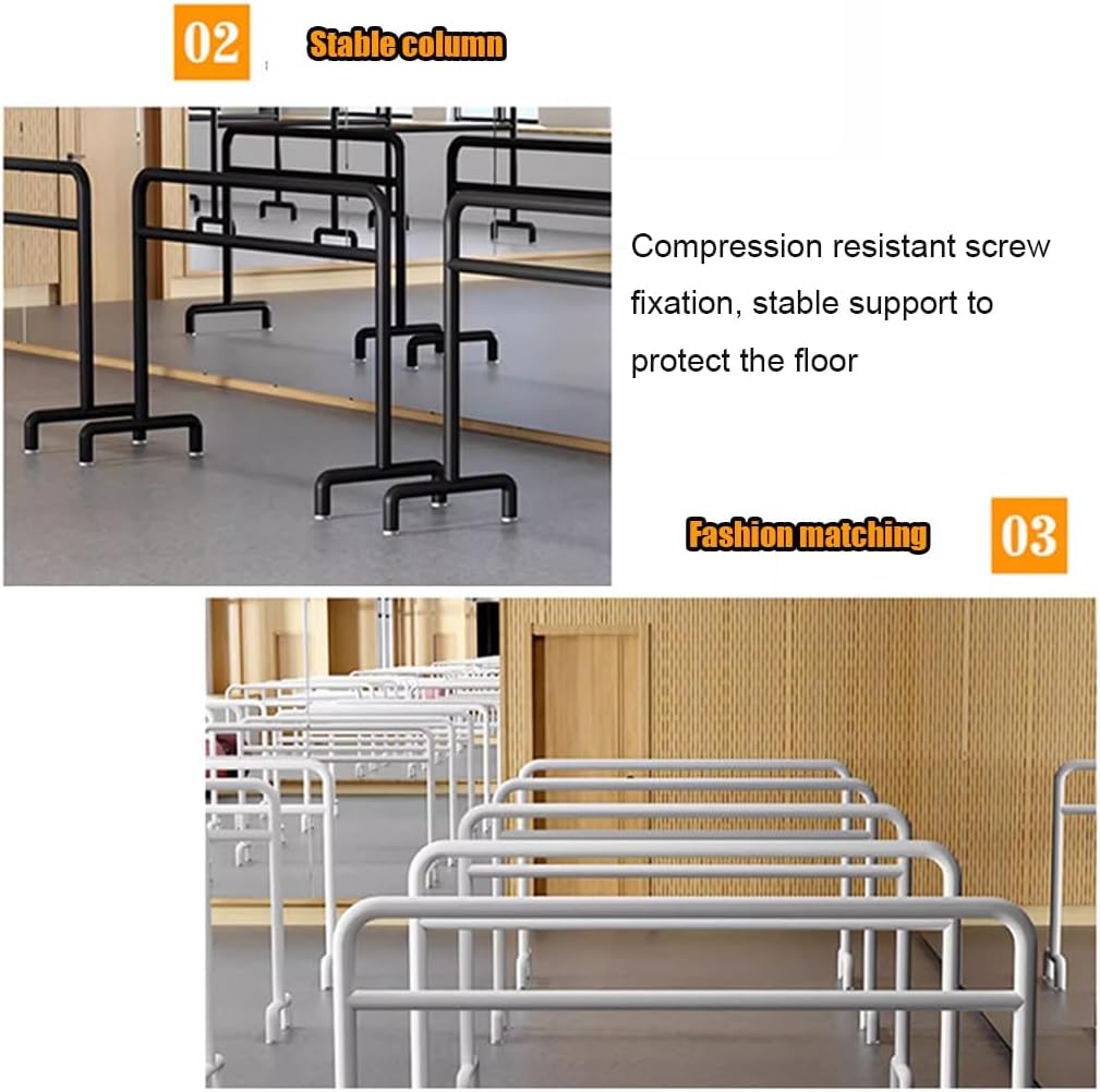 Ballet Barre Simple Black Metal Ballet Barre, The Double-Layer Leg Compression Bar is Suitable for Stretching Adults and Children, 2.5M/8.2FT