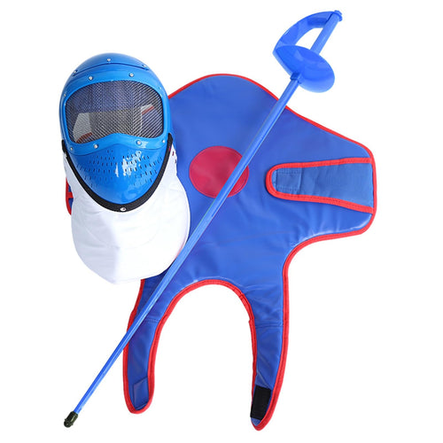 3 Piece Sabre Fencing Starter Set, Fencing Equipment for Children's Fencing Training with Bendable Fencing Sabre, Protective Fencing Vest and Mask(Red)