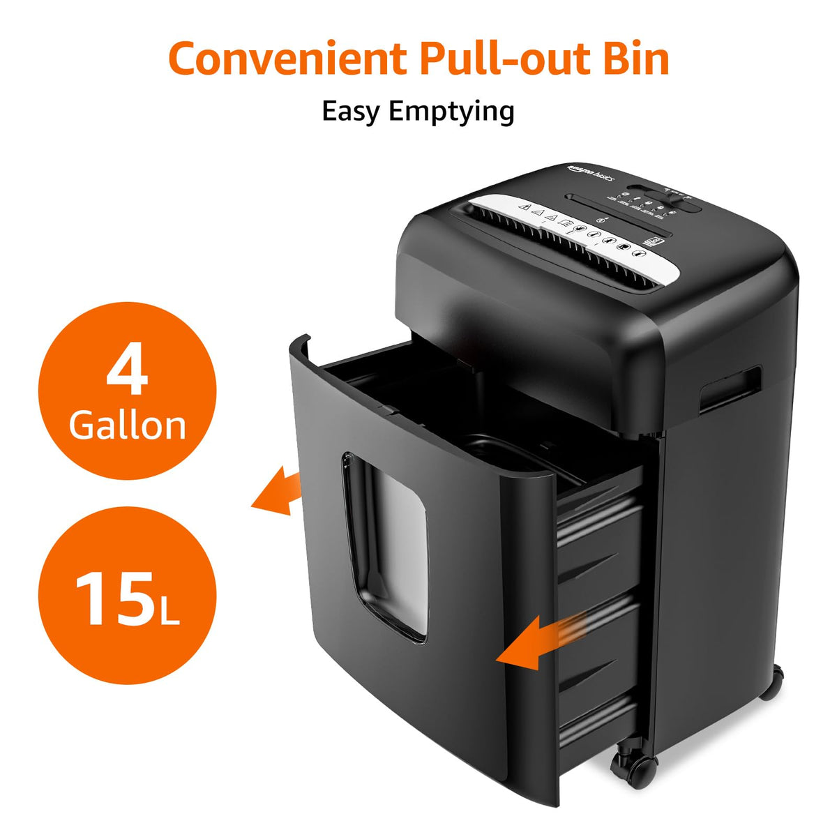 Amazon Basics 150-Sheet Autofeed Micro-Cut Paper and Credit Card Shredder, High Security Level P-4 with 8.5-Gallon Bin, 60-Minute Continuous Run Time, Black