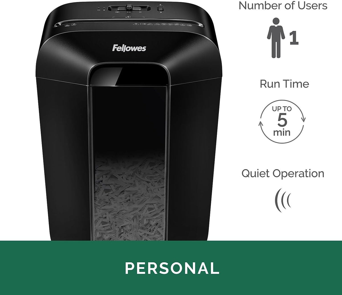 Fellowes Powershred LX70-DB 11 Sheet Cross-Cut Household Paper Shredder for Home Office