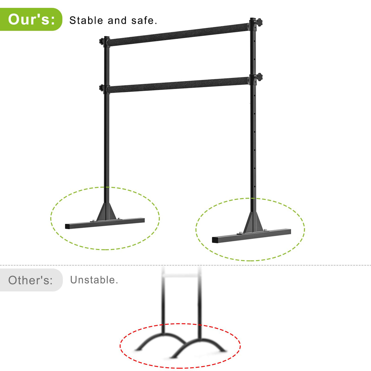 SELEWARE Height Adjustable Ballet Barre Freestanding Ballet Bar, 4/5/6 FT