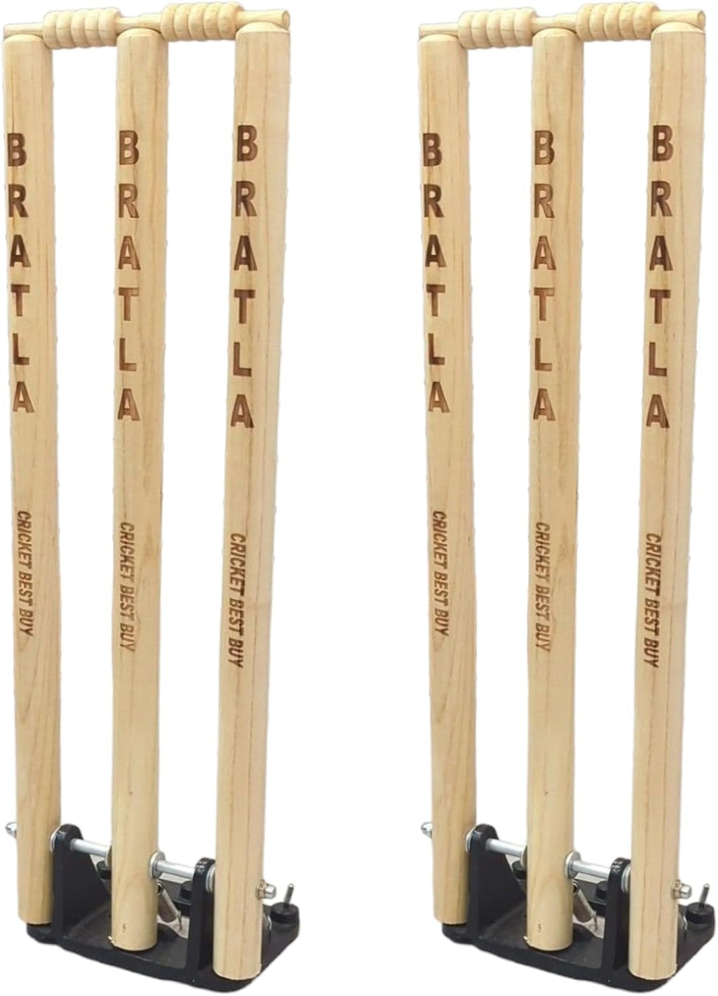 CBB Cricket Spring Return Stumps Wickets Metal Base Multi Surface Placement (Set of 2)