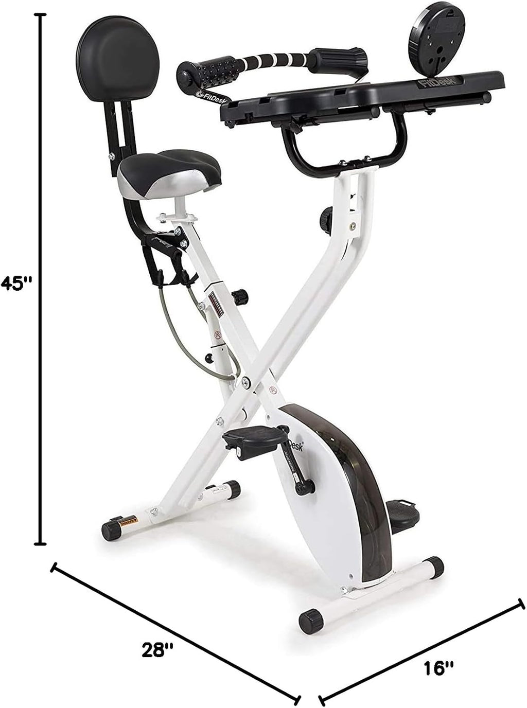 FitDesk Standing Exercise Bike Desk 3.0, Adjustable Height Indoor Cycling Trainer with Laptop Tray, Portable Stationary Fitness Desk for Home Office, Foldable Exercise Workstation, Supports 300 lbs