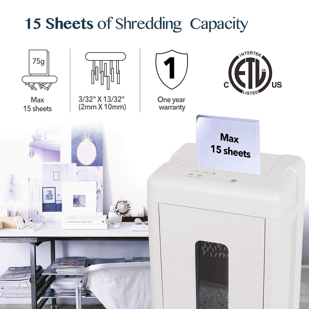 WOLVERINE SD9112 P5 Micro Cut Paper Shredder,10 Sheet,60Min,6 Gal, White