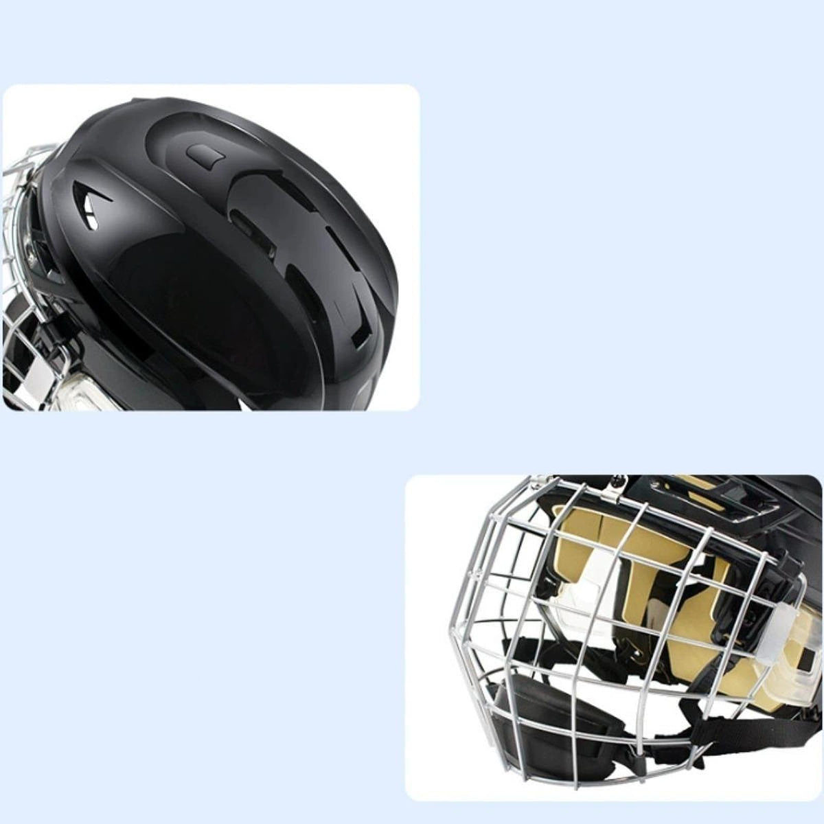 SM SunniMix Hockey Helmet Training Competition Sturdy Professional Adjustable Breathable Ice Skate Helmet with Facemask