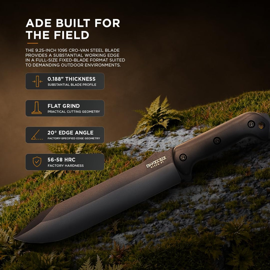 KA-BAR Becker BK9T Tactical Combat Bowie Knife â 9.25" 1095 Cro-Van Steel Blade, Black & Tan Grip, MOLLE-Compatible Nylon Sheath