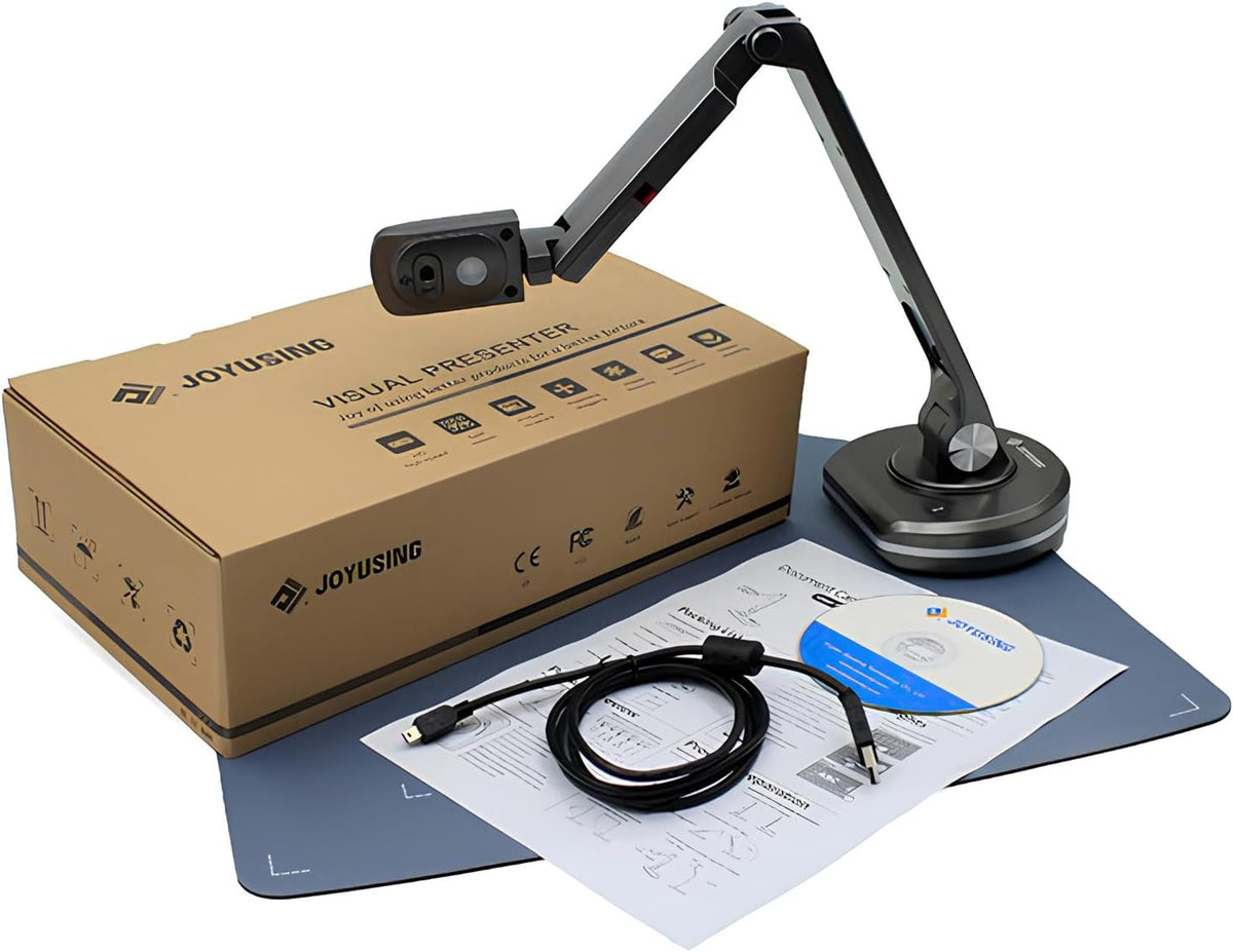 2-Pack JOYUSING V500S Joy-DocCam Document Camera and Get 1 for Free - 1/4" CMOS Sensor, 8.0 Megapixel Camera, 100x Digital Zoom Function, Built-in Microphone, Autofocus Lens, Flexible Arms