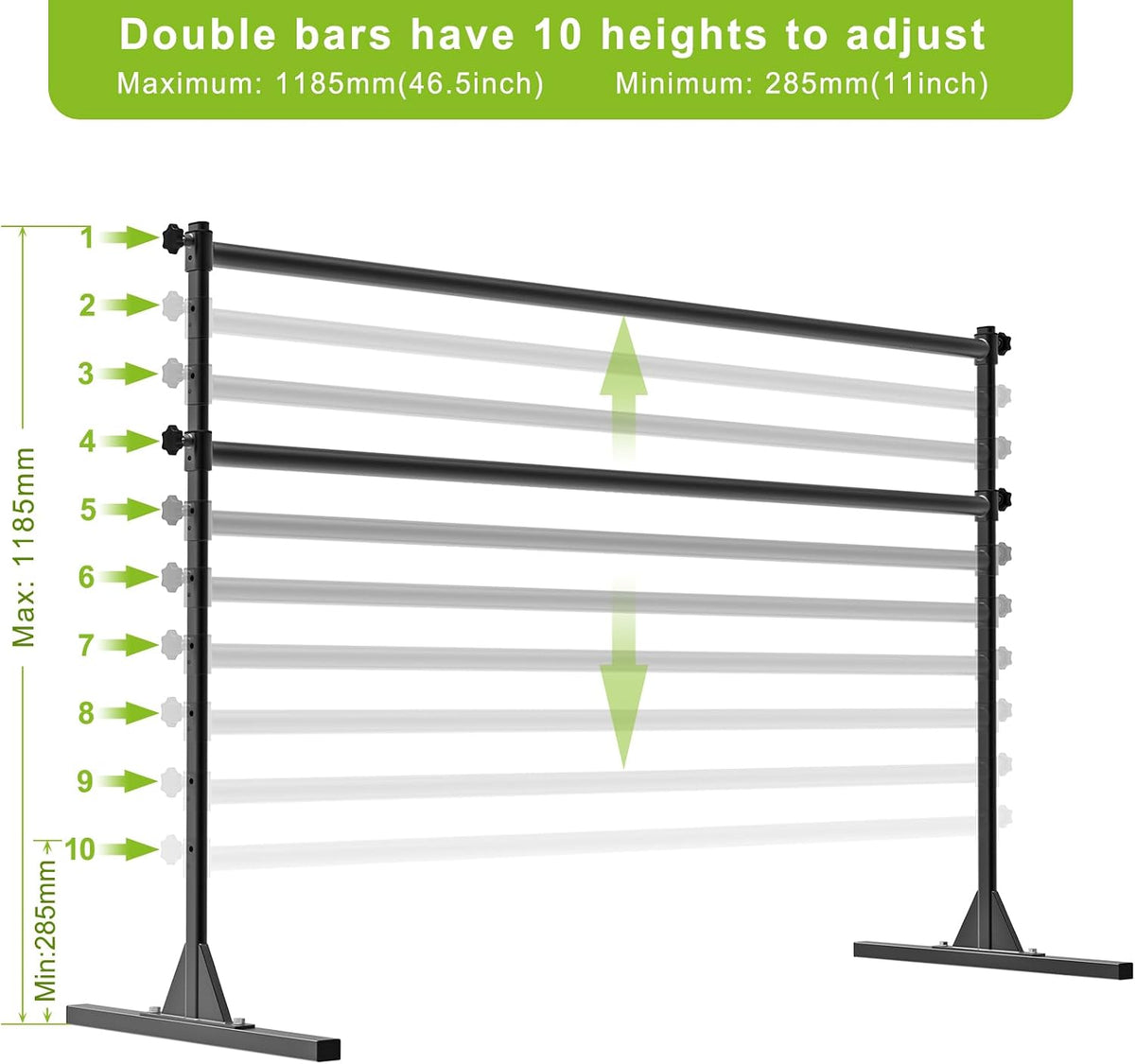 SELEWARE Height Adjustable Ballet Barre Freestanding Ballet Bar, 4/5/6 FT