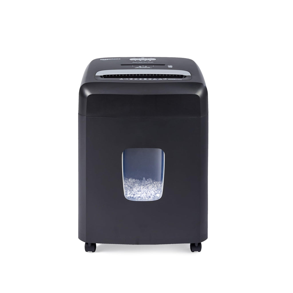 Amazon Basics 150-Sheet Autofeed Micro-Cut Paper and Credit Card Shredder, High Security Level P-4 with 8.5-Gallon Bin, 60-Minute Continuous Run Time, Black