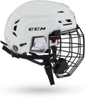 CCM Tacks 210 Hockey Helmet Combo with Cage (White, Small)