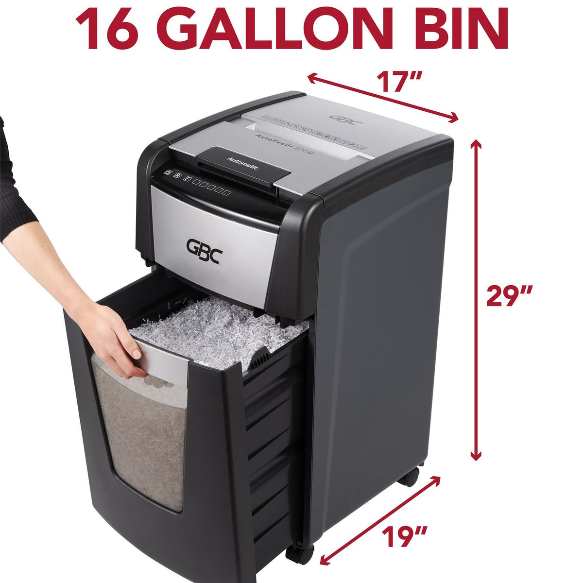 GBC Paper Shredder, Auto Feed+, 230 Sheet Capacity, Micro-Cut, Small Office Shredder, 230M (WSM1757607)
