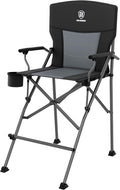 EVER ADVANCED Tall Director Chair 31" Foldable Camping with Carry Bag Black