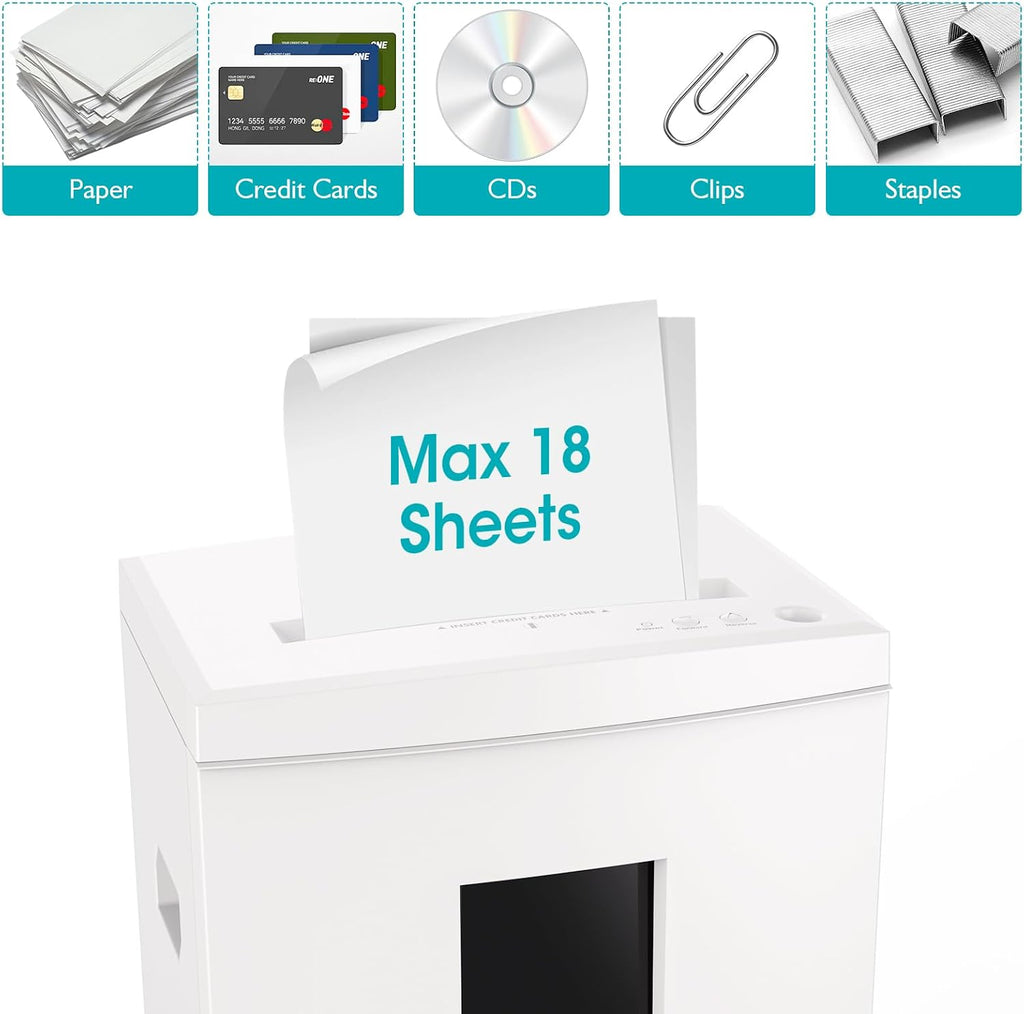 WOLVERINE SD9113 P4 Cross Cut Paper Shredder, Quiet,18 Sheet, 60 Min, White