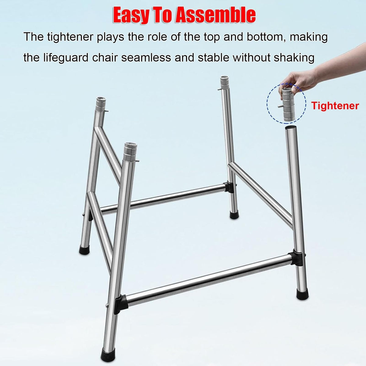 Tennis Volleyball Referee Chair Stand, 120 150 180 cm High Stainless Steel Lifeguard Chair for Pools Patio Lake Beach, Outdoor Extra Tall Life Guard Deck Chairs/Bar Stool(150cm/4.9ft Tall)