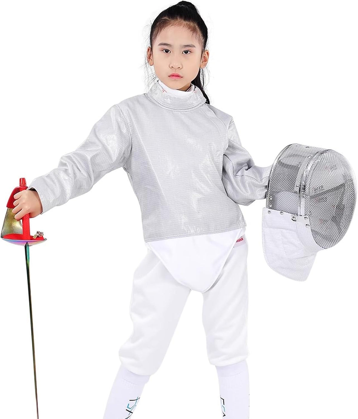 Sabre Lame for Men Women, Non-Washable Fencing Gear, Fencing Electric Sabre Jacket, Fencing Jacket for Right Hand(54#)