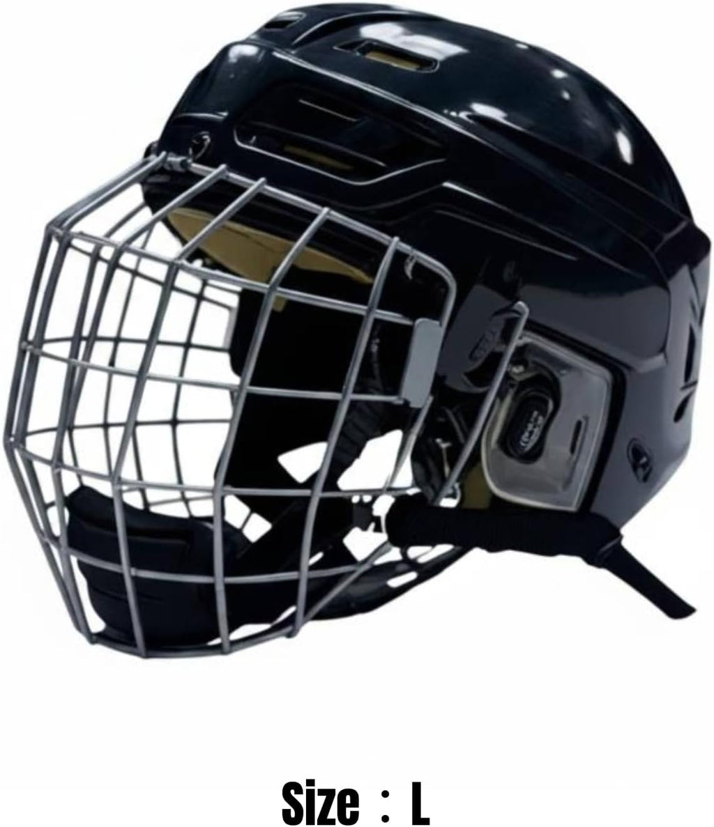 Ice Hockey Helmet Cage with Impact Resistant Shell and Padded Liner Ventilated Fit with Adjustable Chin Strap Suitable for Training Competition School Teams