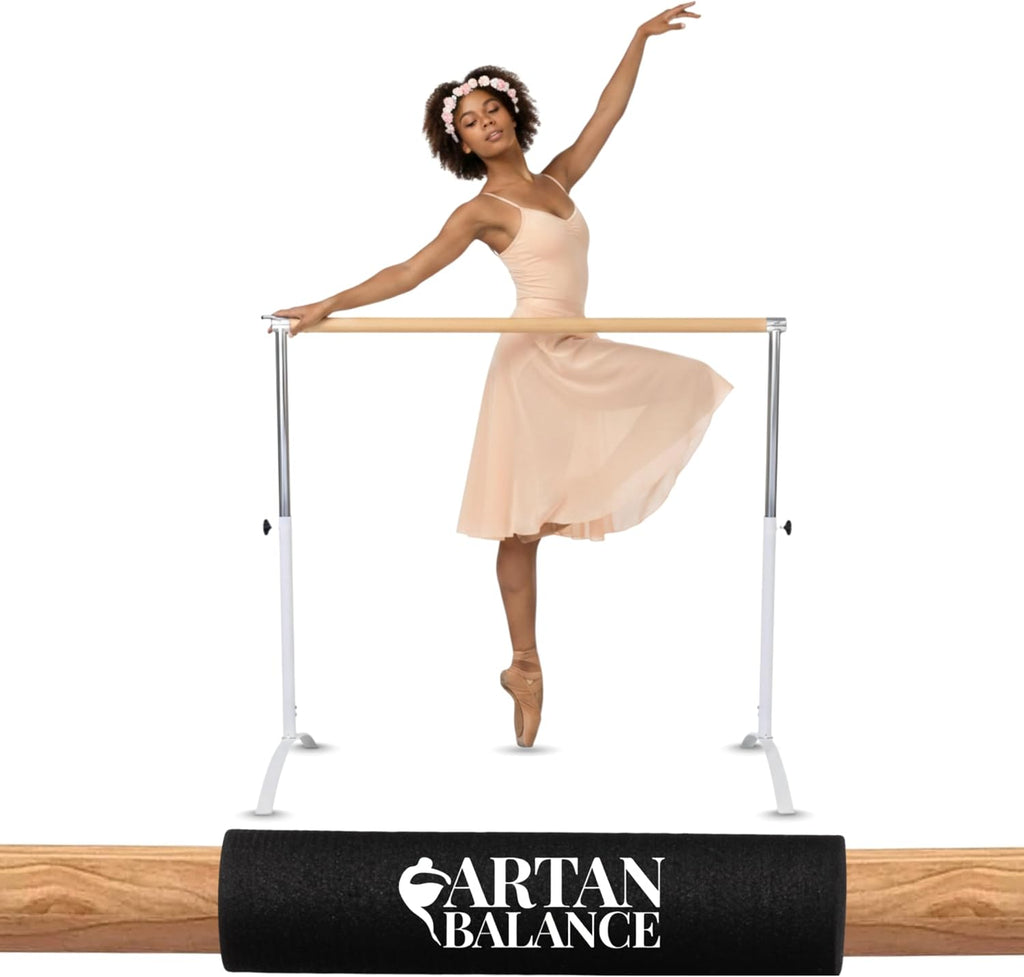 Ballet Barre Portable for Home or Studio, Freestanding Adjustable Bar for Stretch, Balance, Pilates, Dance or Active Workouts, Single or Double Bar, Kids and Adults