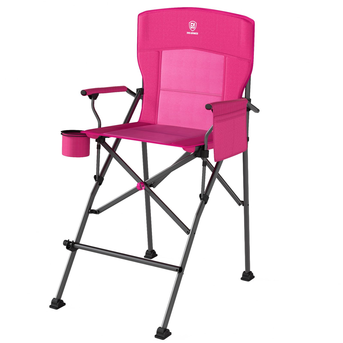 EVER ADVANCED Tall Director Chair 31" Foldable Camping with Carry Bag Black