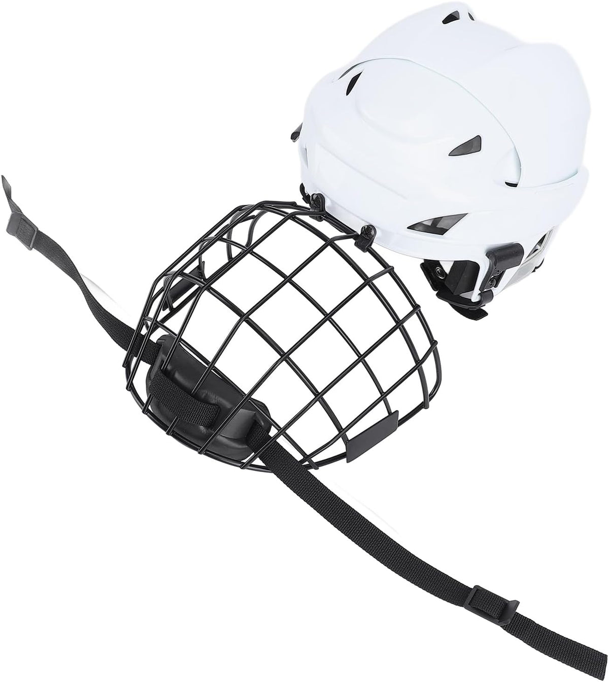 Hockey Helmet Combo with Face Mask Cage, Youth Hockey Goalie Face Mask, Comfortable to Fit The Face, Youth Ice Hockey Protective Gear for Roller Hockey Sports, Young Athletes (M)