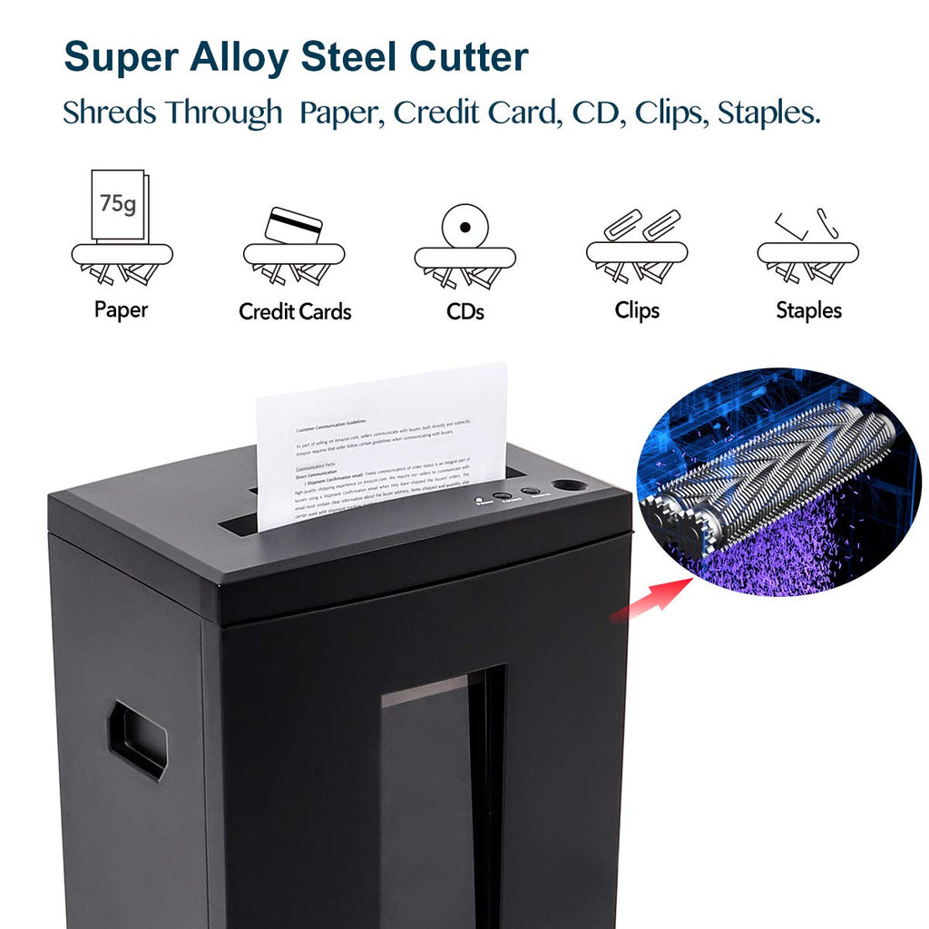 WOLVERINE SD9520 P5 Super Micro Cut Shredder, 15-Sheet, 2x10mm, 8Gal, Black