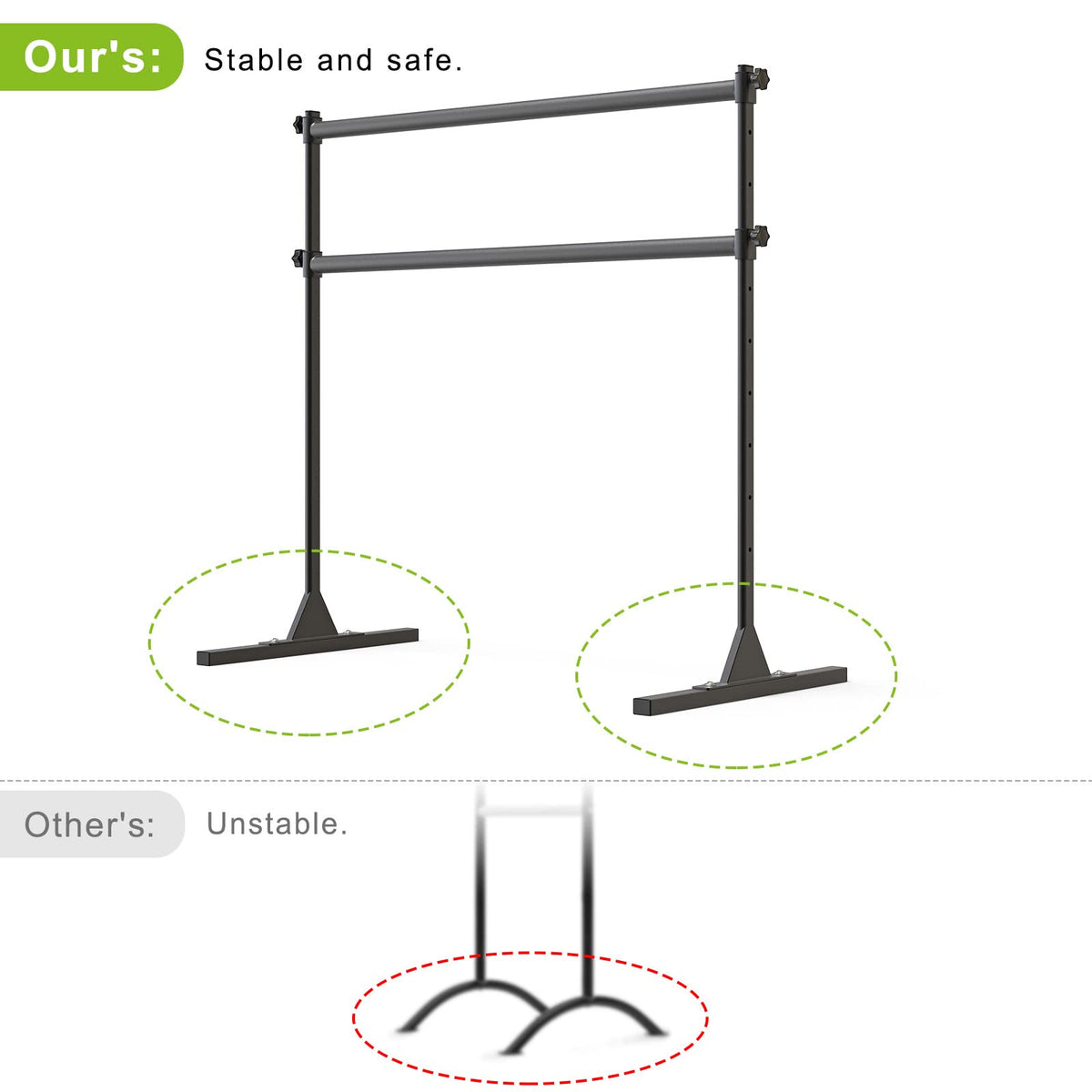 SELEWARE Height Adjustable Ballet Barre Freestanding Ballet Bar, 4/5/6 FT