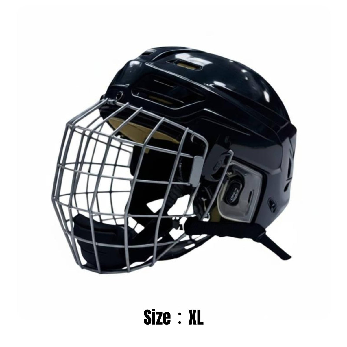 Menolana Ice Hockey Helmet with Face Cage Headgear PP Outer Shell and EVA Inner Padding with Steel Wire Visor and Ear Protection Stable Chin Strap and Vent Ports Suitable for Training Game