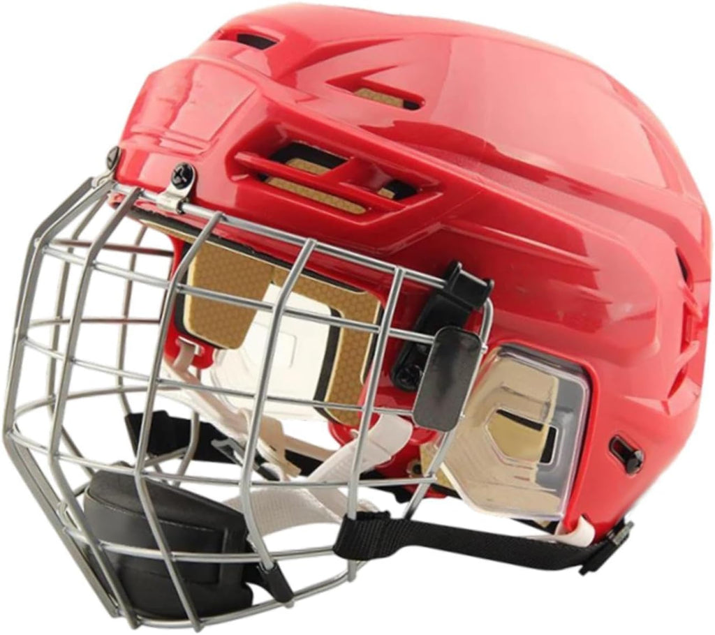 harayaa Hockey Helmet with Facemask Roller Skating Helmet Ice Skate Helmet Speed Skate Helmet with Polyethylene Shell and Thick Iron Mesh