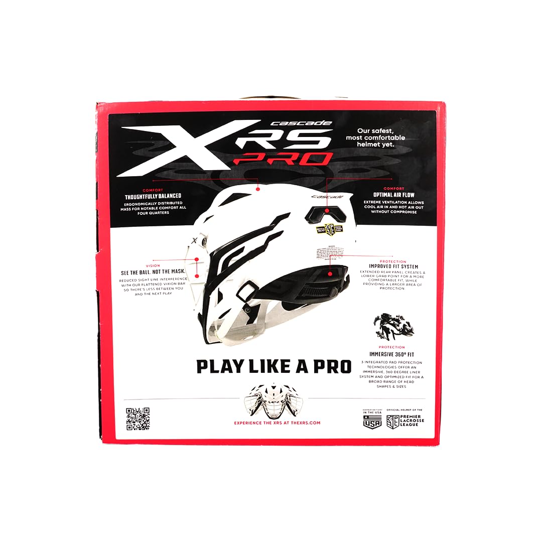 Cascade XRS Pro Lacrosse Helmet â Enhanced Vision, Superior Comfort & Custom Multi-Color Combos for Adult Players