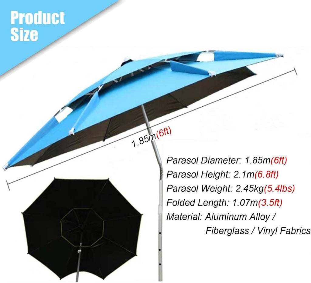 Detachable Stainless Steel Lifeguard Chair with Parasol - 70.8" Outdoor Observation Seat for Pools, Beaches, Waterparks & Referee Stand - Durable, Weather-Resistant Design,180cm (70.8")