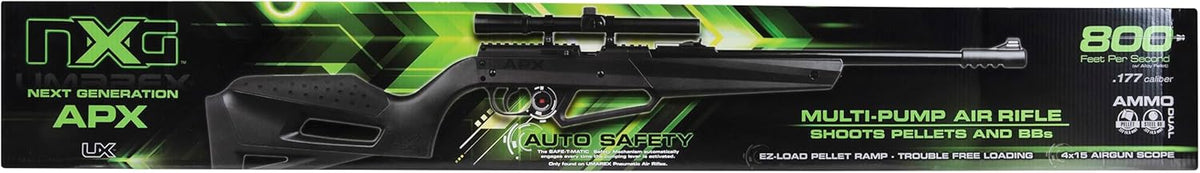 Umarex NXG APX Multi-Pump Pneumatic Youth .177 Caliber Pellet or BB Gun Air Rifle - Includes 4x15mm Scope
