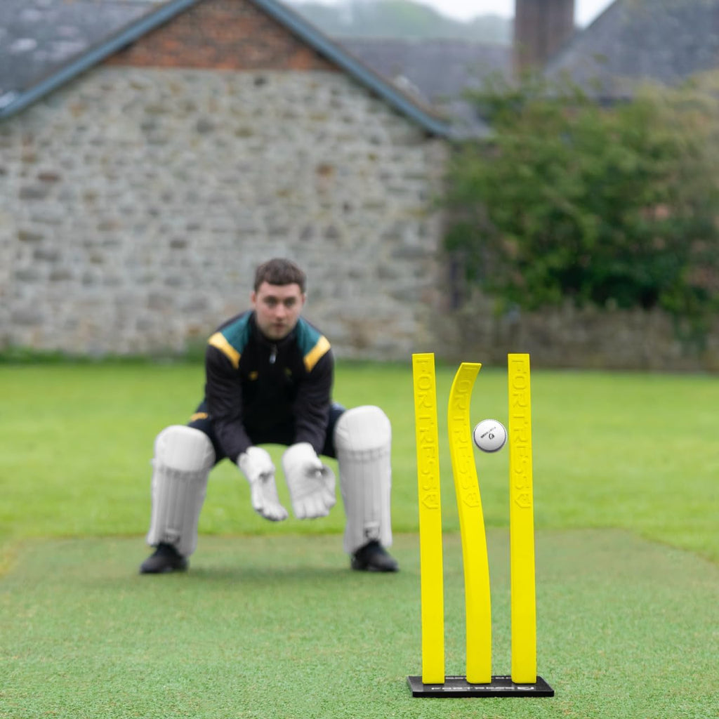 FORTRESS Flexi Cricket Stumps [Multi Pack with Base] | Cricket Training Equipment | Suitable for Bowling & Fielding Drills