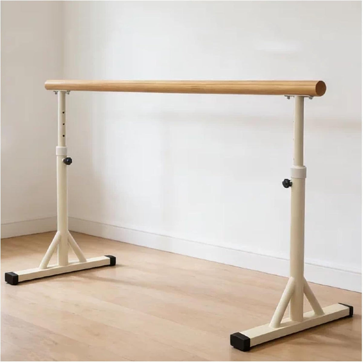 Freestanding Ballet Barre Portable, 7 Height Adjustable Solid Wood Dance Bar, 31.5-47.2in, Heavy Duty Stretching Bar for Kids Adults Home Studio Ballet Pilates Yoga Training