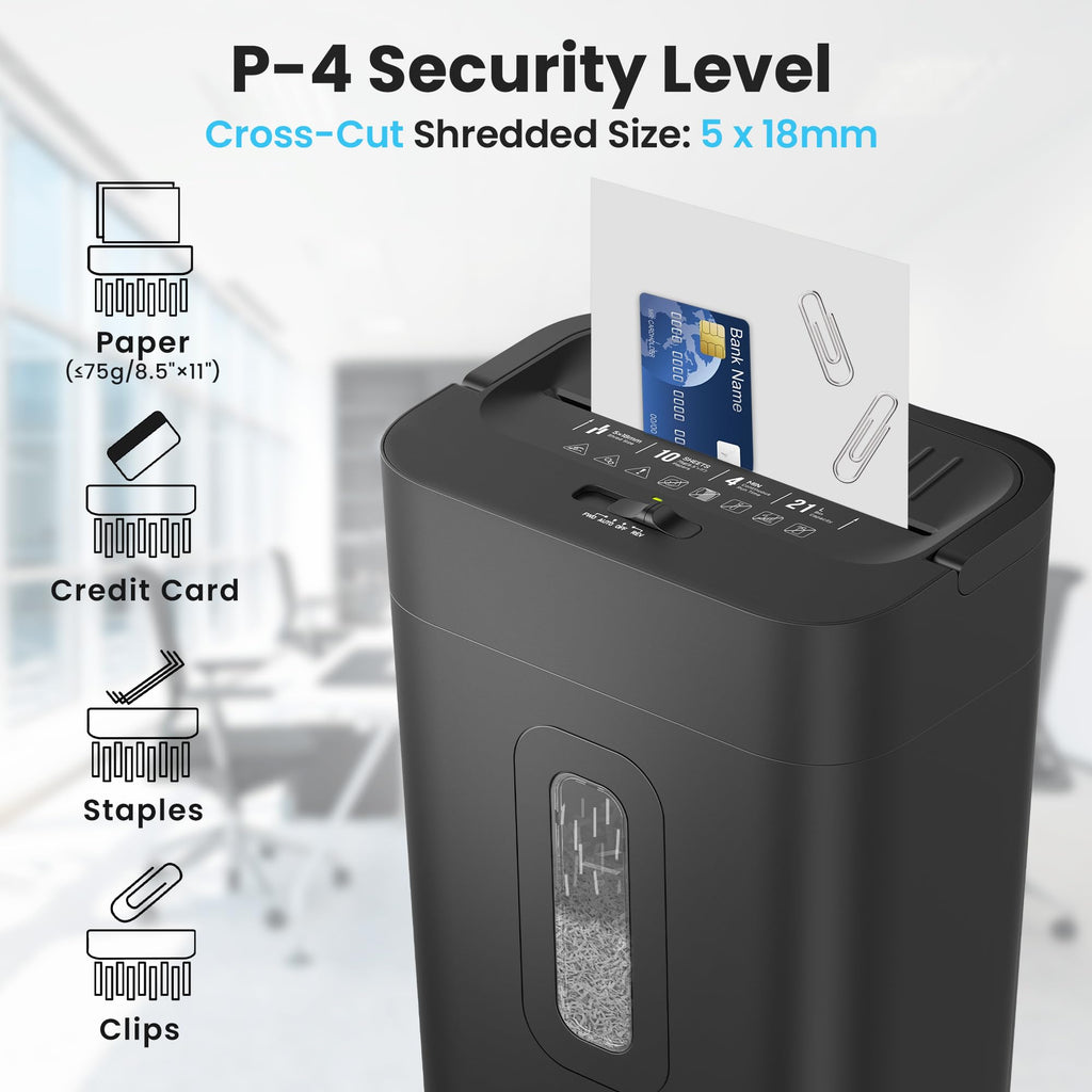 Locksworth 16-Sheet Cross Cut Paper Shredder, 6 Gallon Heavy Duty Commercial Shredder for Home Office, P-4 High Security Shredders for Paper/CD/Credit Card/Staple/Clip, 60 Mins Continuous Running