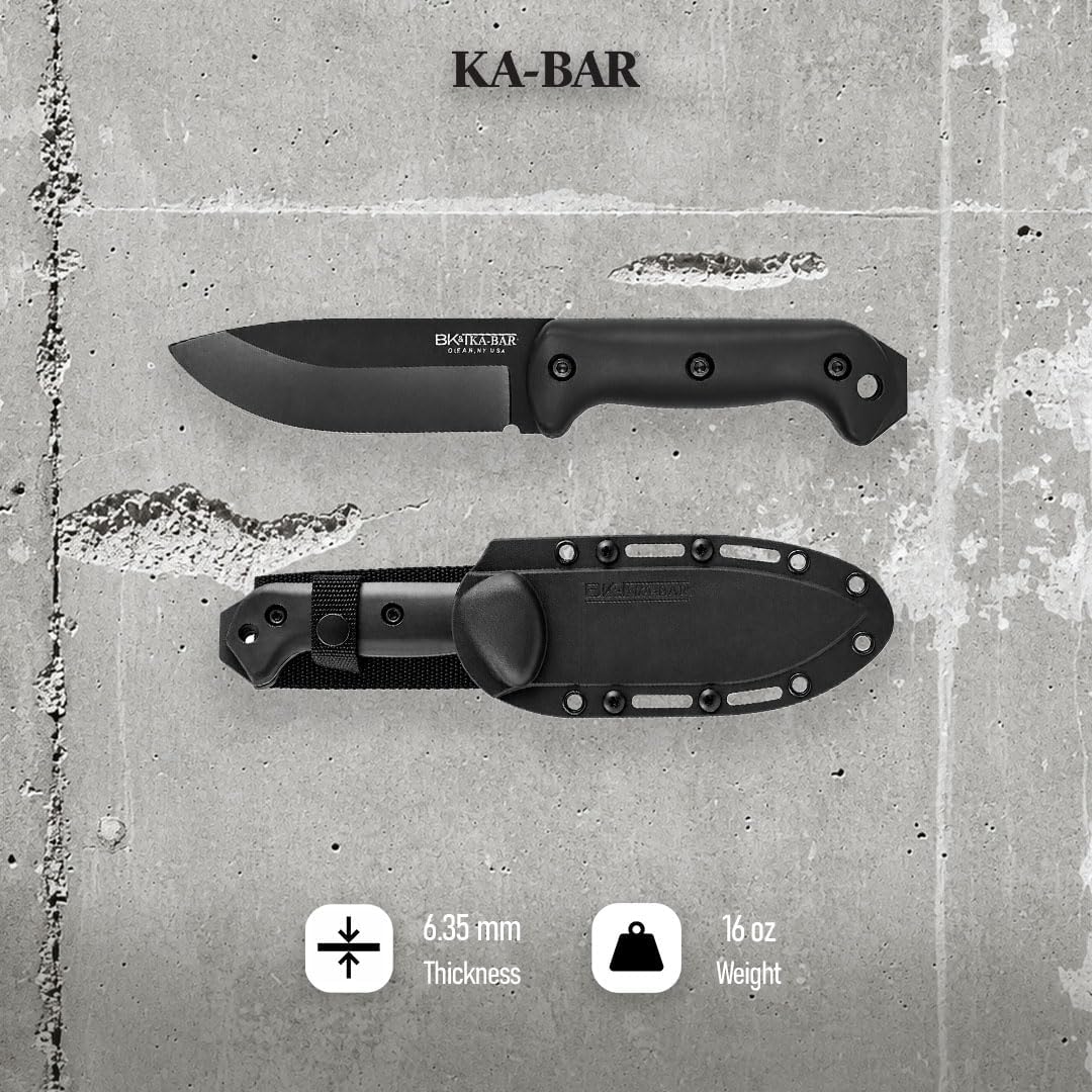 KA-BAR Becker BK2 Campanion Fixed Blade Knife, Carbon Steel