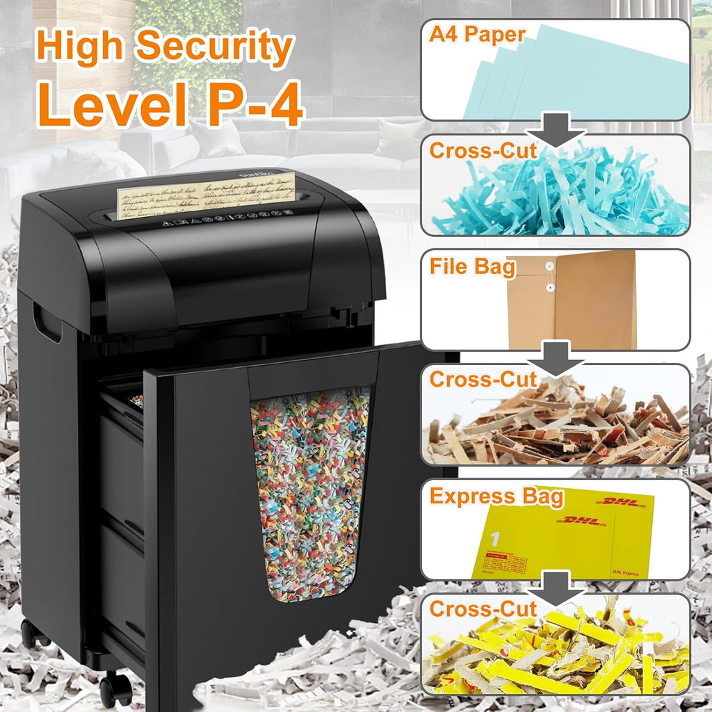 Suntiko 18-Sheet Heavy Duty Cross Cut P-4 Paper Shredder