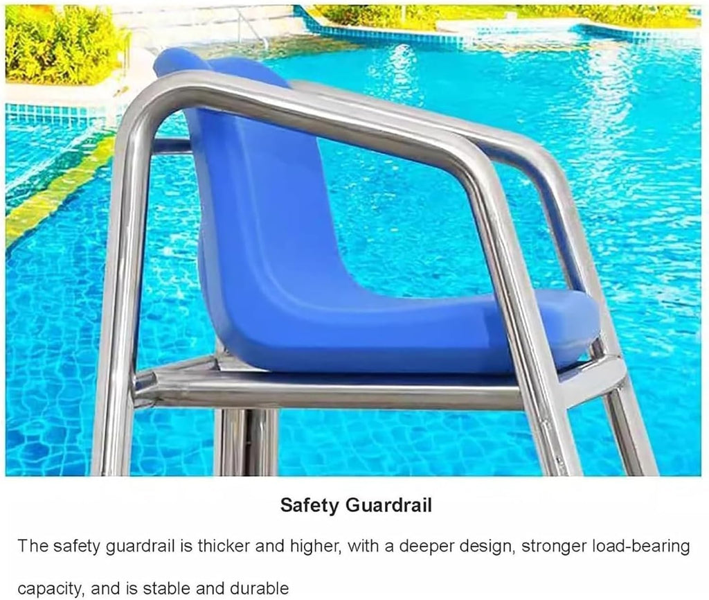 Large Lifeguard Chair - Outdoor Patio Chairs, Beach/Water Park/Competition Pool Rescue Ladder - Removable Referee Chair, Raised Referee Chair for(120cm)
