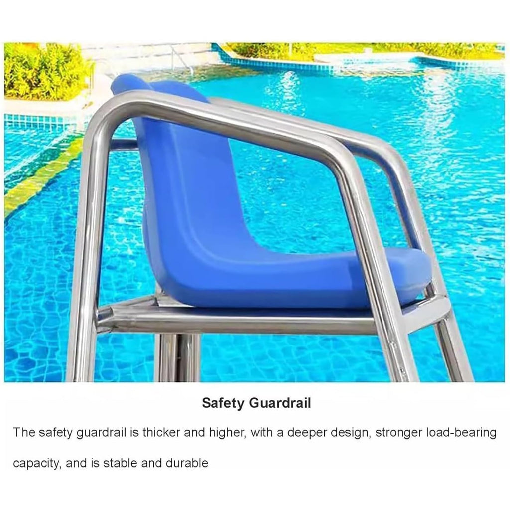 Large Lifeguard Chair - Outdoor Patio Chairs, Beach/Water Park/Competition Pool Rescue Ladder - Removable Referee Chair, Raised Referee Chair for(120cm)