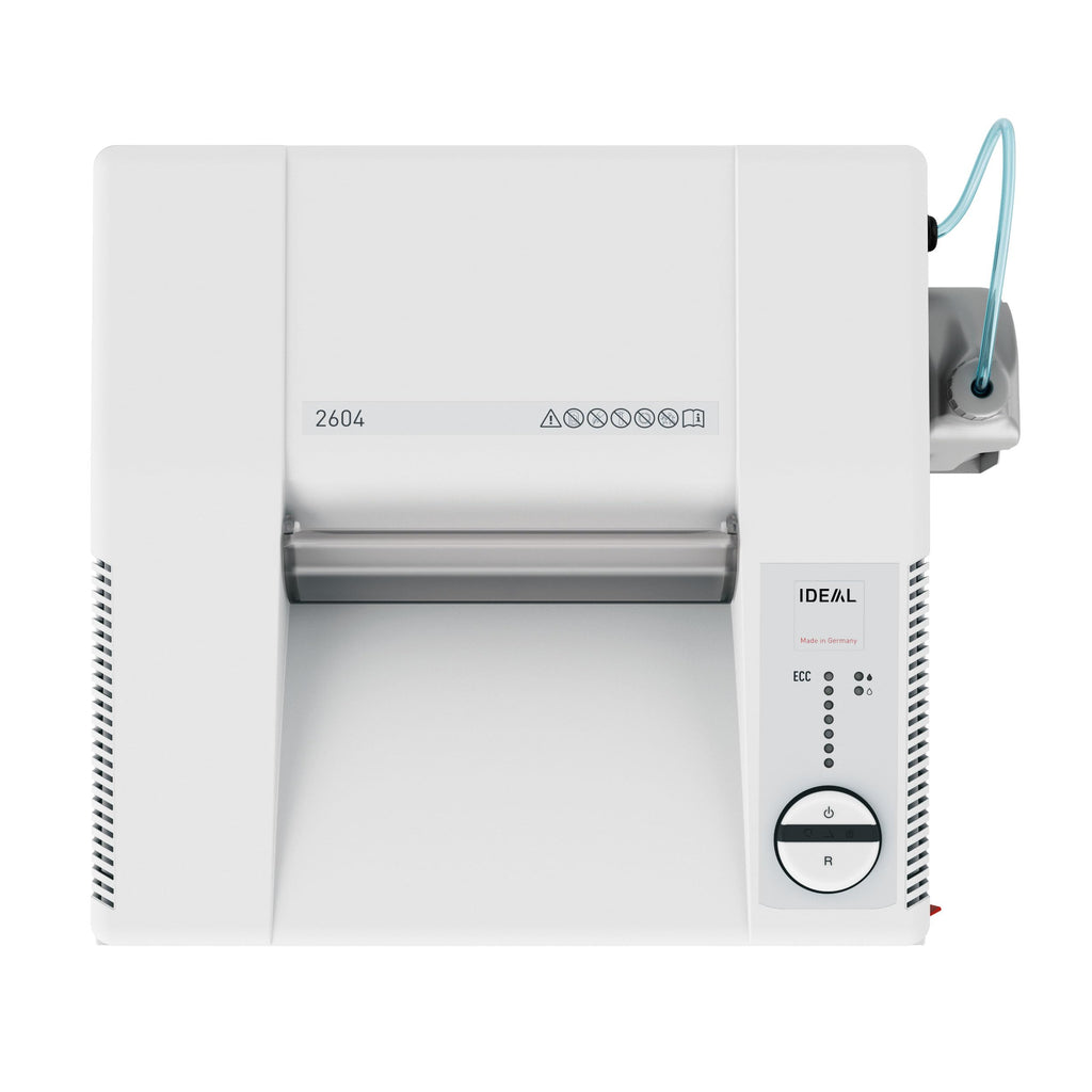 ideal. 2604 Cross-Cut Centralized Office Shredder with Automatic Oiler, Continuous Operation, 23 to 25 Sheet Feed Capacity, 26 gal Bin, Shred Staples/Paper Clips/Credit Cards/CDs/DVDs, P-4 Security