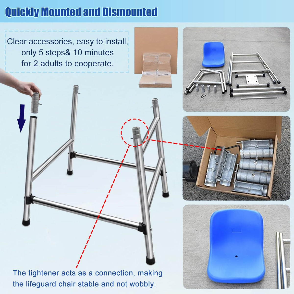 Competition Referee Stand Chair Outdoor, High Lifeguard Chair with Umbrella/Comfortable Seat, Floor Standing Heavy Duty Lifesaving Observation Chair for Gymnasiums(1.2m/3.9ft/47in)