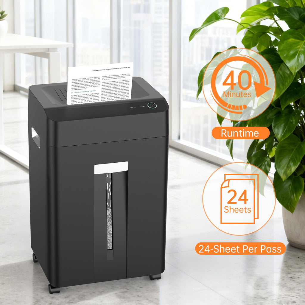 Locksworth 16-Sheet Cross Cut Paper Shredder, 6 Gallon Heavy Duty Commercial Shredder for Home Office, P-4 High Security Shredders for Paper/CD/Credit Card/Staple/Clip, 60 Mins Continuous Running