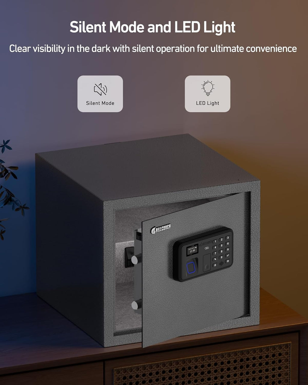 Billconch Smart Gun Safe for Multiple Pistols - Automatic Lock Safe Box
