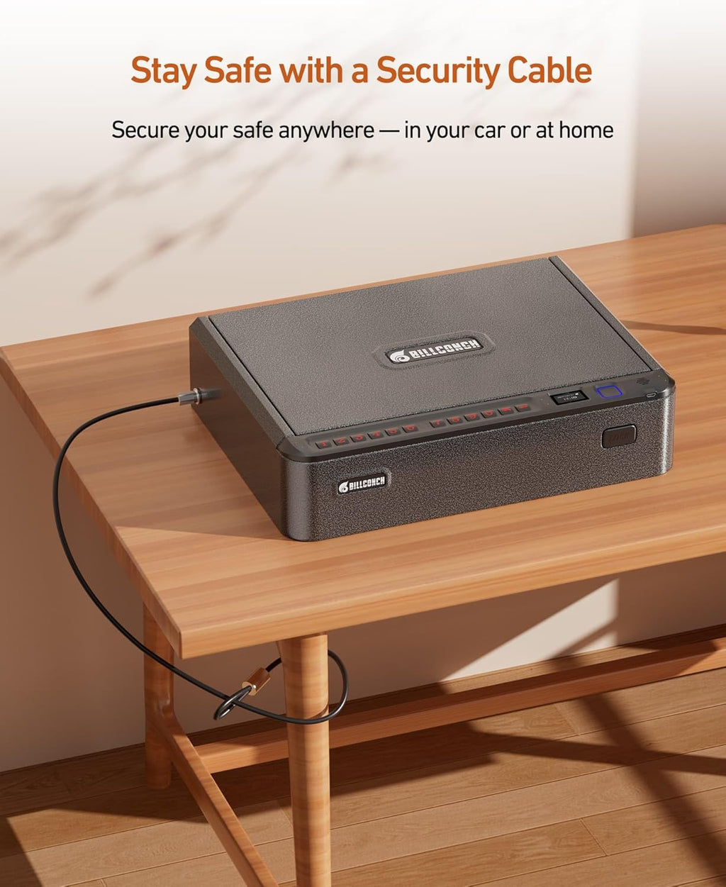 BILLCONCH Smart Gun Safe with Fingerprint, App, Keypad,LCD& Security Cable