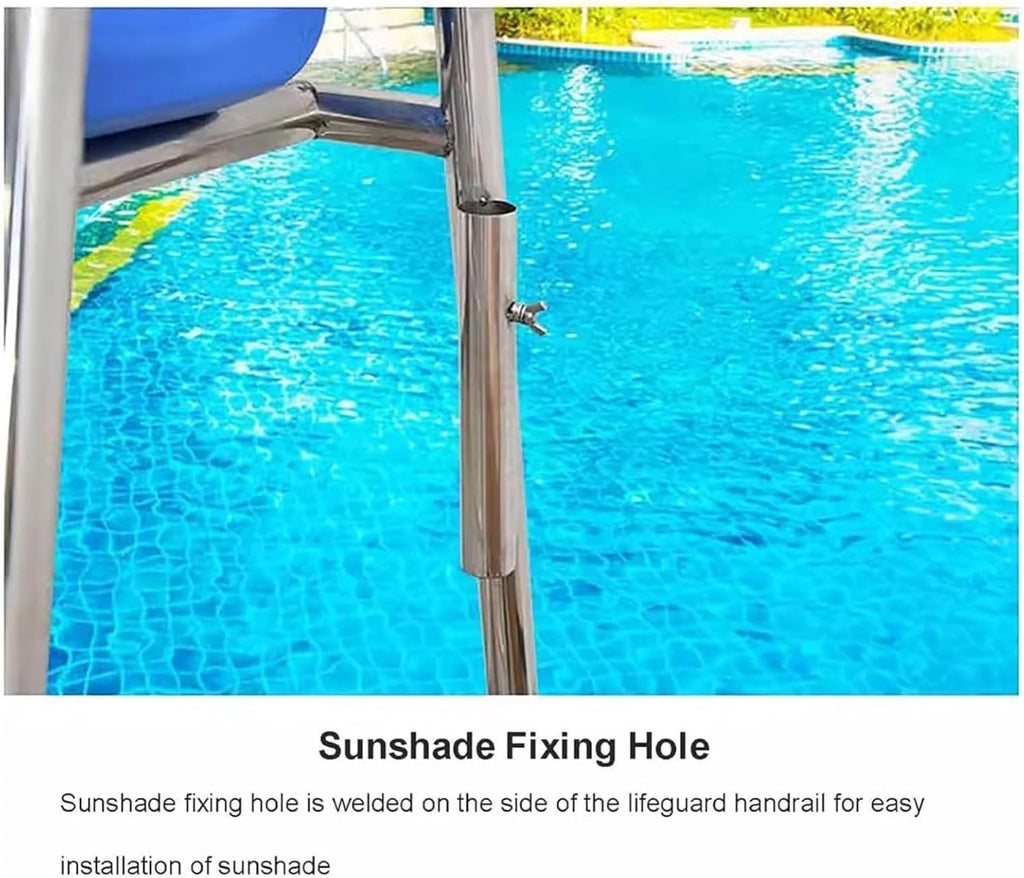 Large Lifeguard Chair - Outdoor Patio Chairs, Beach/Water Park/Competition Pool Rescue Ladder - Removable Referee Chair, Raised Referee Chair for(120cm)
