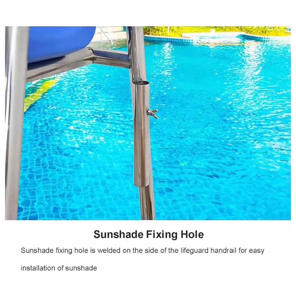 Large Lifeguard Chair - Outdoor Patio Chairs, Beach/Water Park/Competition Pool Rescue Ladder - Removable Referee Chair, Raised Referee Chair for(120cm)