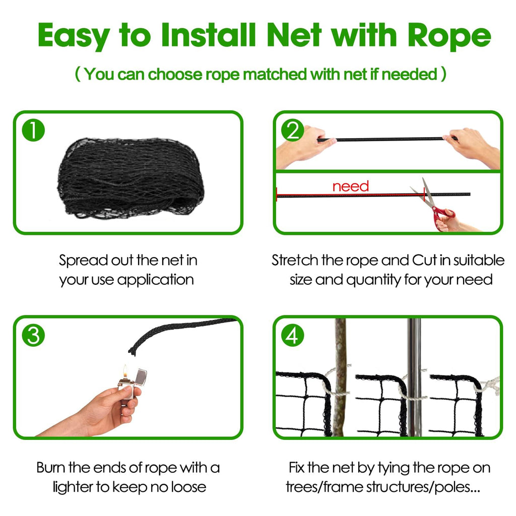 Baseball Softball Backstop Nets, Heavy Duty Sports Netting Barrier #18 Baseball Netting 10'x10'/10'x20'/15'x15'â¦