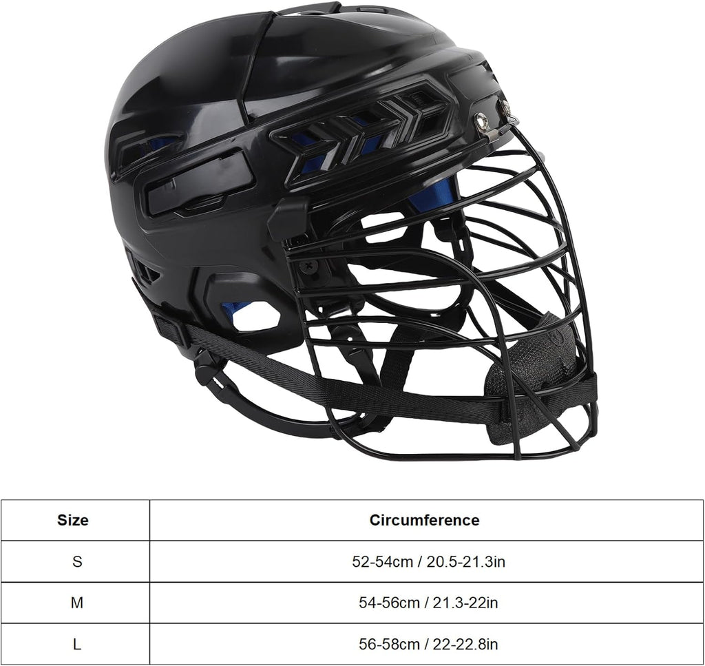 Jiawu Hockey Helmet Combo with Cage, Ventilation & Adjustable Chin Straps, EVA Foam Padding, Reduces Impact and Protects Helmets, Fits for Youth, Adult, High School and College